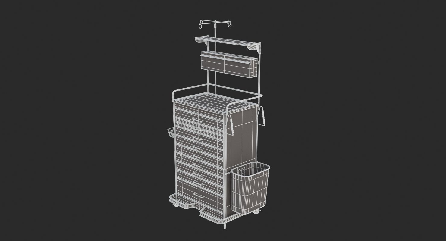 Medical Supply Cart Type 1 3D model_8
