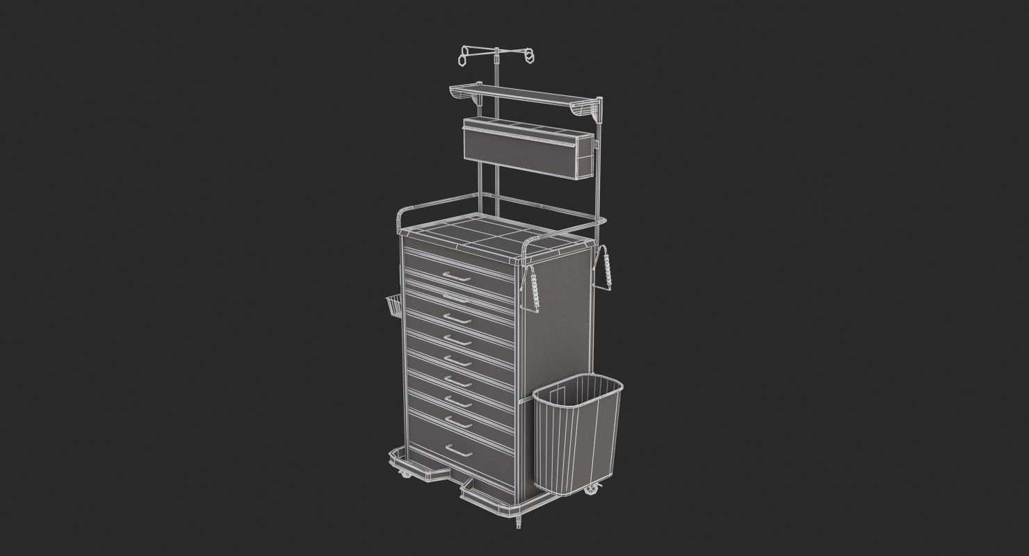 Medical Supply Cart Type 1 3D model_7