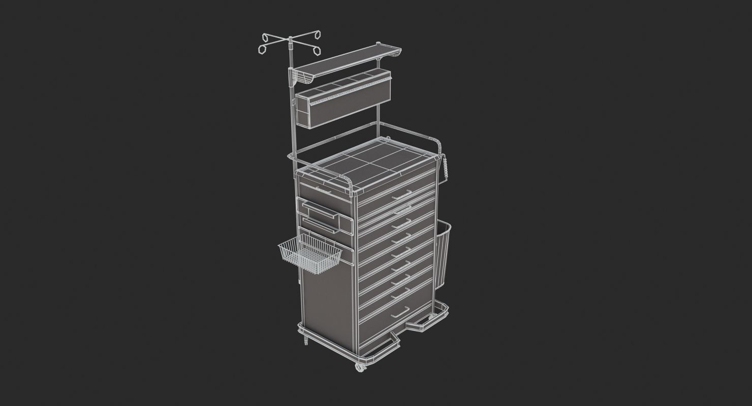 Medical Supply Cart Type 1 3D model_9
