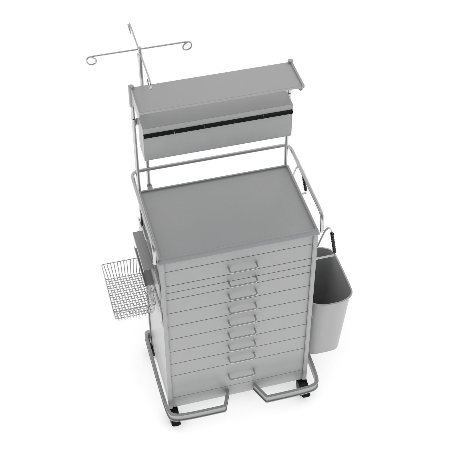Medical Supply Cart Type 1 3D model_4