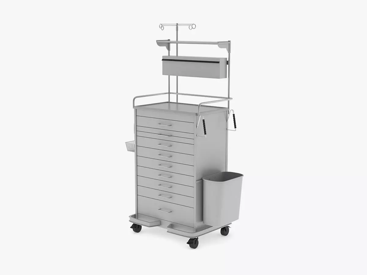 Medical Supply Cart Type 1 3D model_0