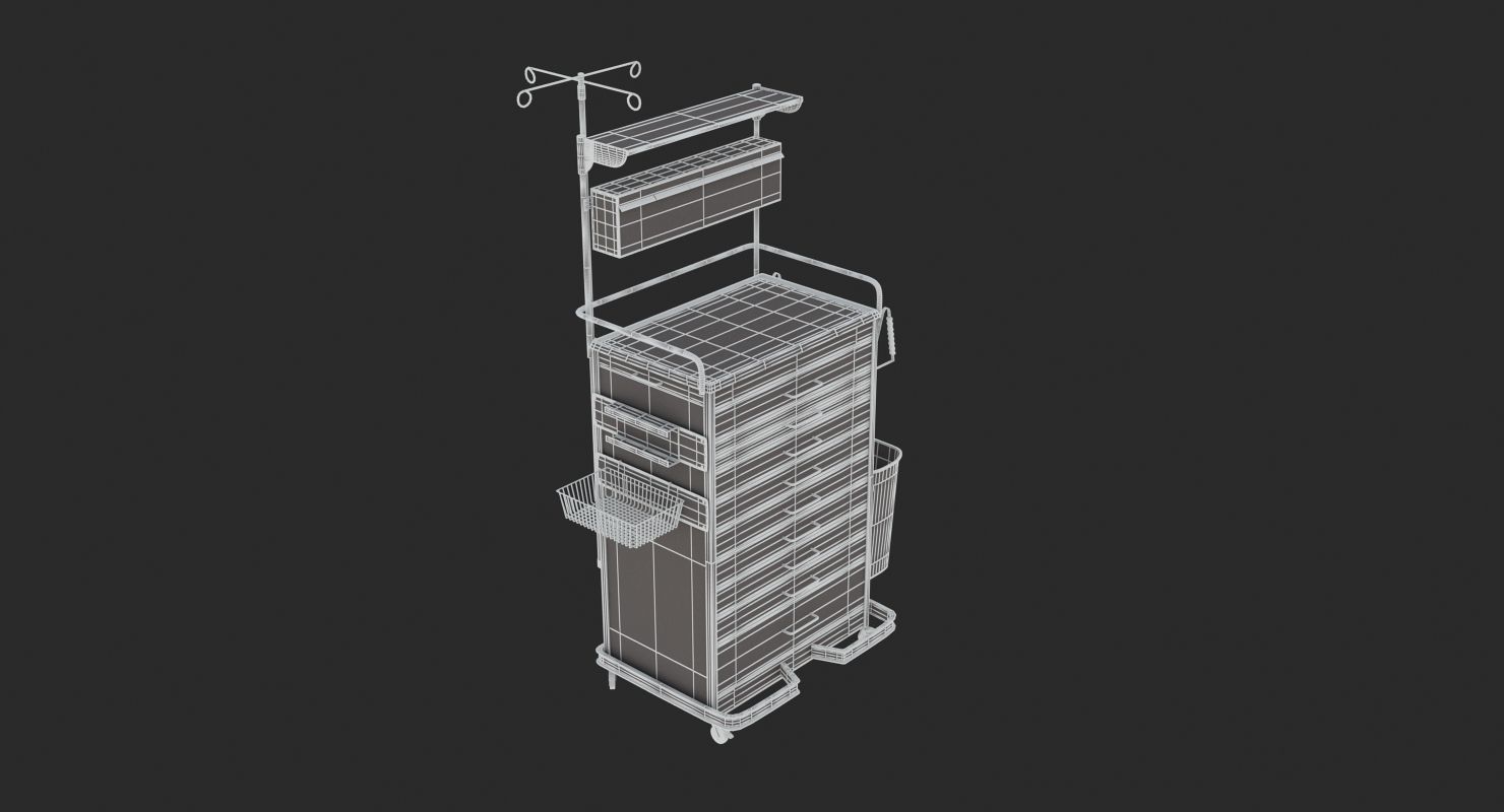 Medical Supply Cart Type 1 3D model_10