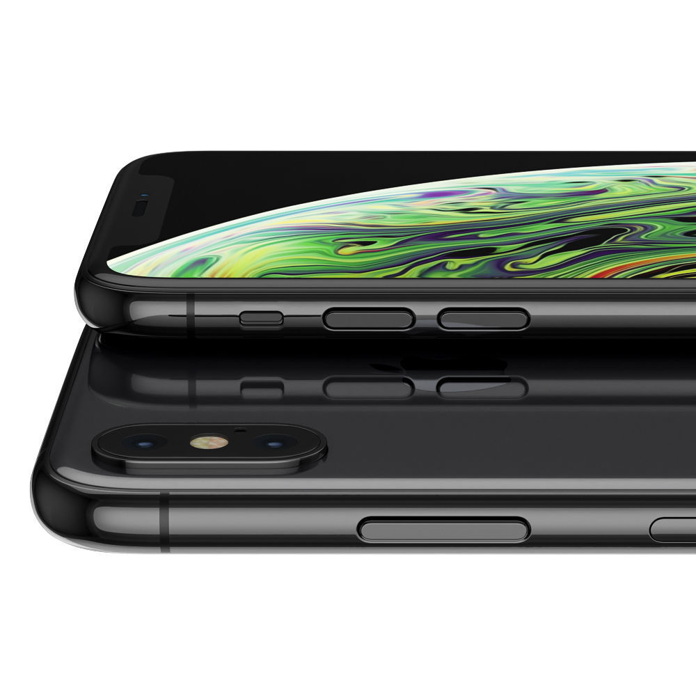 Apple iPhone Xr Black and Xs Space Gray and Xs MAX Gold 3D model_11