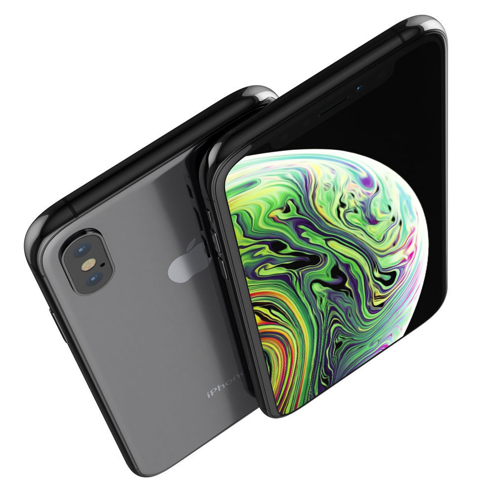 Apple iPhone Xr Black and Xs Space Gray and Xs MAX Gold 3D model_7