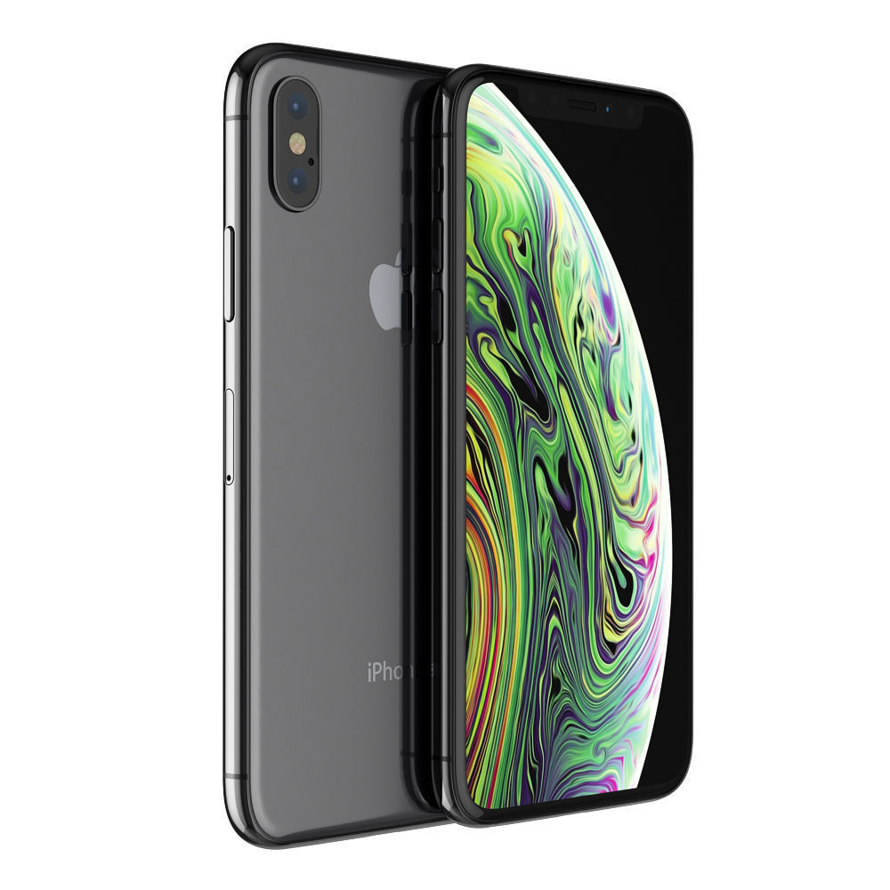 Apple iPhone Xr Black and Xs Space Gray and Xs MAX Gold 3D model_13