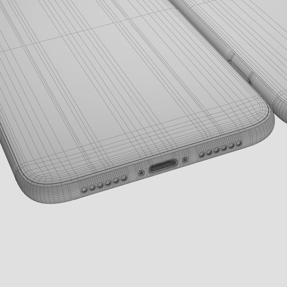 Apple iPhone Xr Black and Xs Space Gray and Xs MAX Gold 3D model_49