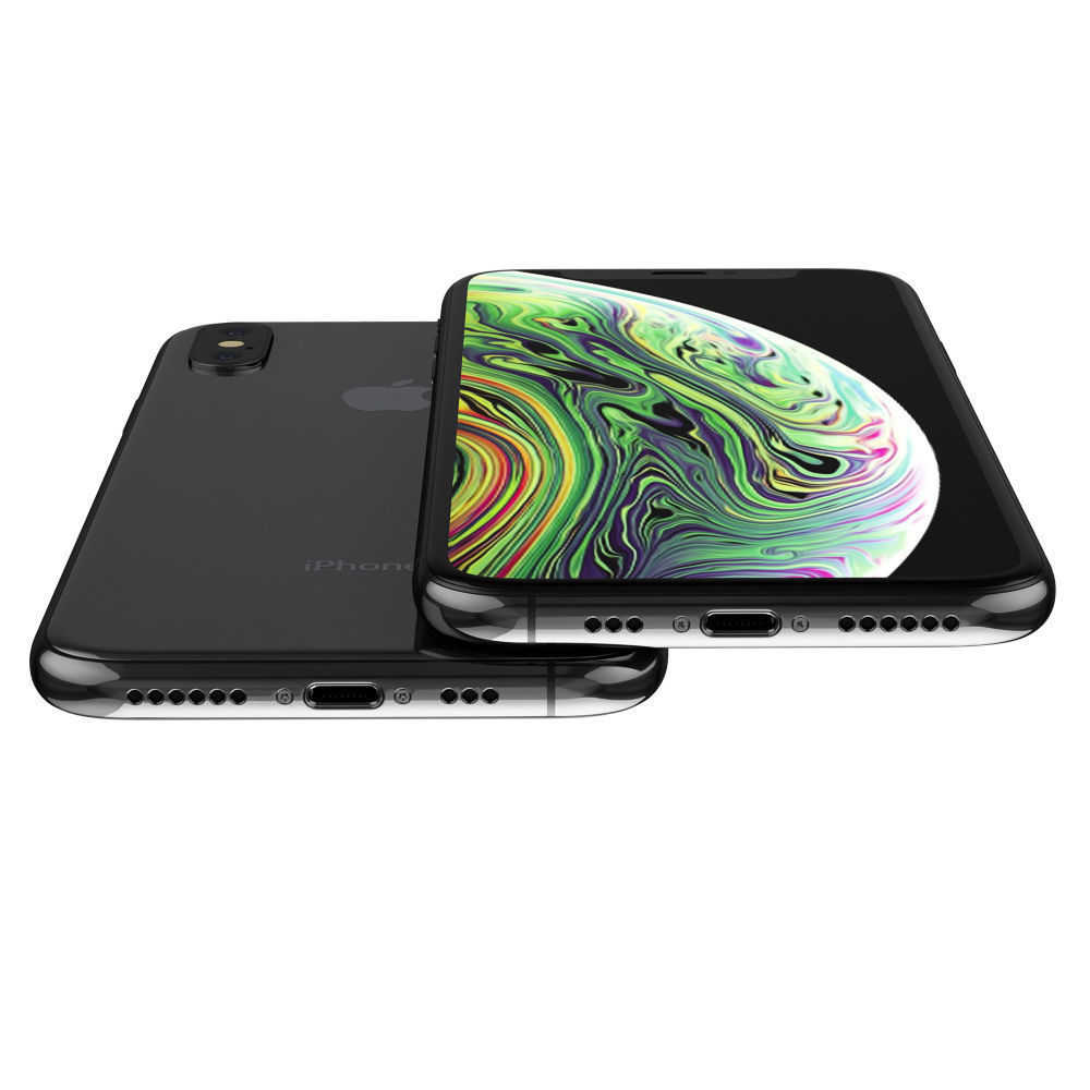 Apple iPhone Xr Black and Xs Space Gray and Xs MAX Gold 3D model_9