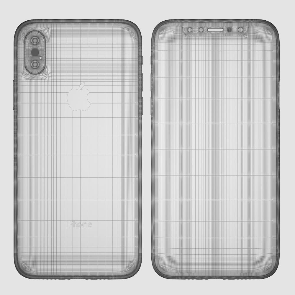 Apple iPhone Xr Black and Xs Space Gray and Xs MAX Gold 3D model_44