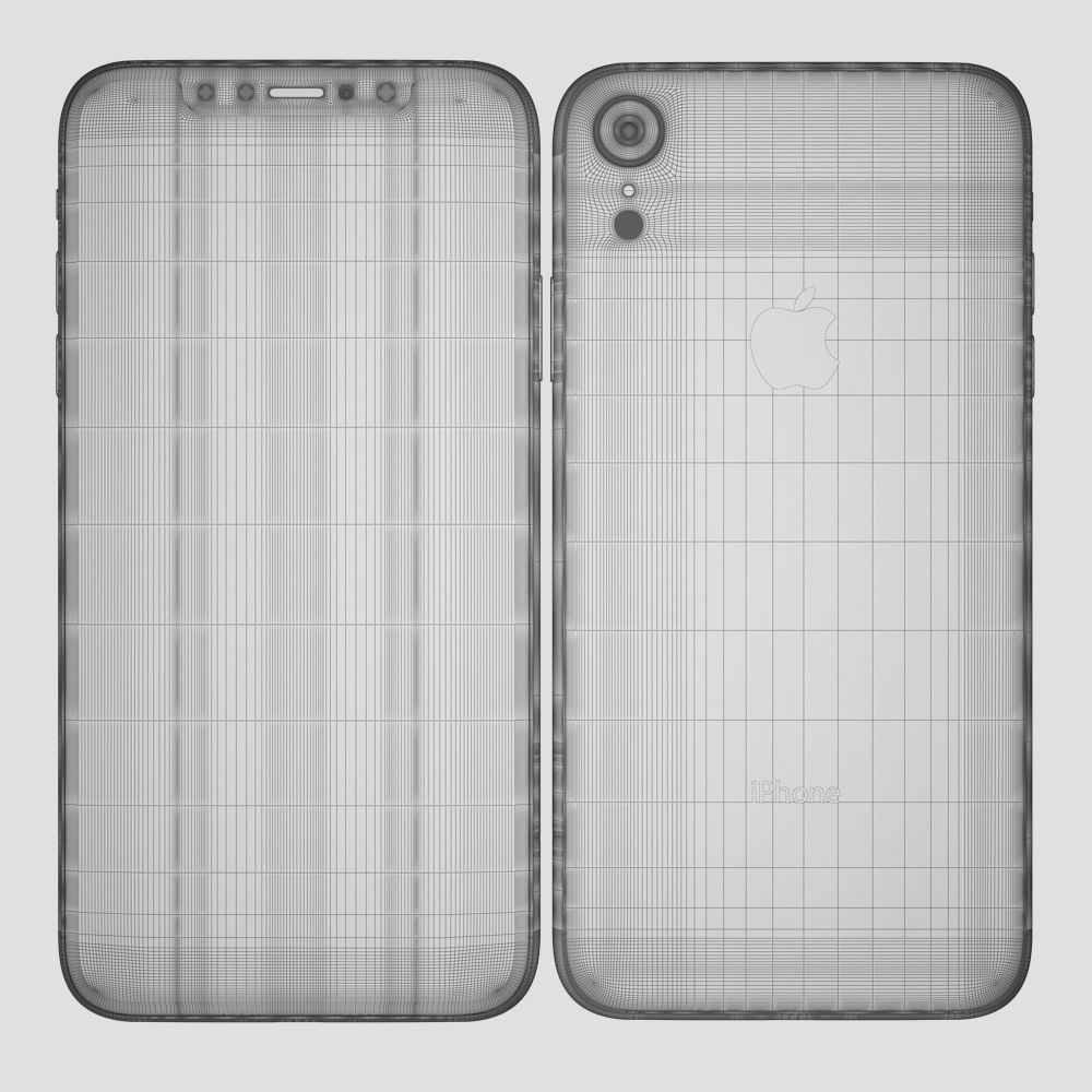 Apple iPhone Xr Black and Xs Space Gray and Xs MAX Gold 3D model_52