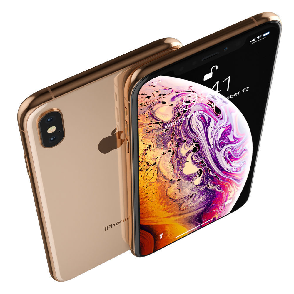 Apple iPhone Xr Black and Xs Space Gray and Xs MAX Gold 3D model_30