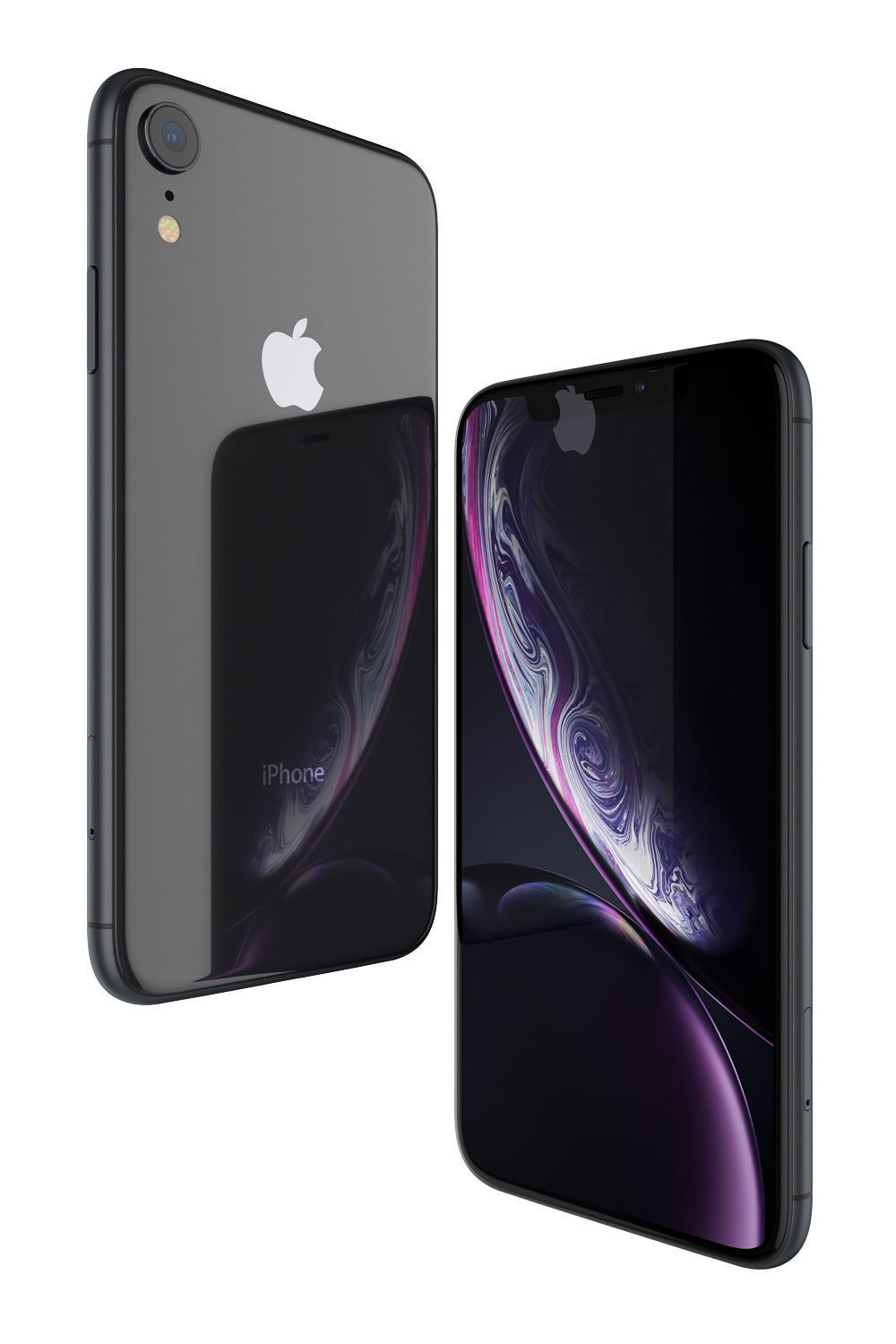 Apple iPhone Xr Black and Xs Space Gray and Xs MAX Gold 3D model_17