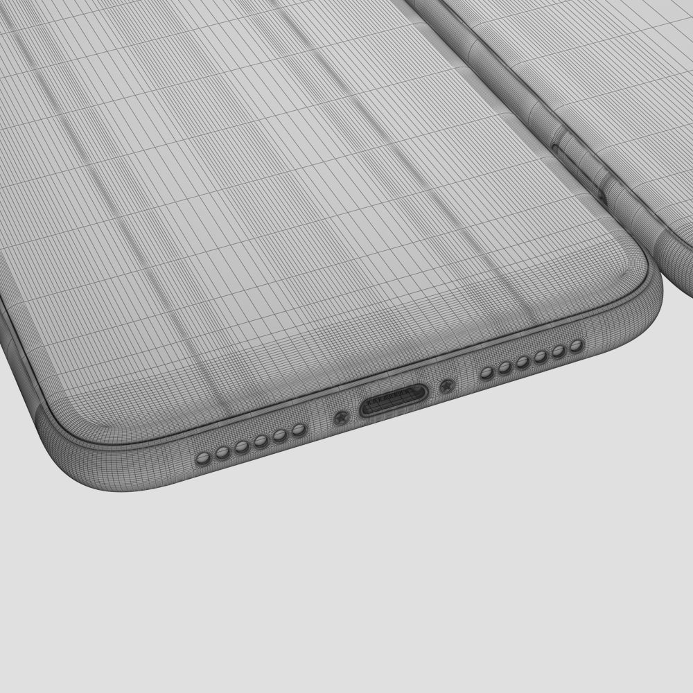 Apple iPhone Xr Black and Xs Space Gray and Xs MAX Gold 3D model_50