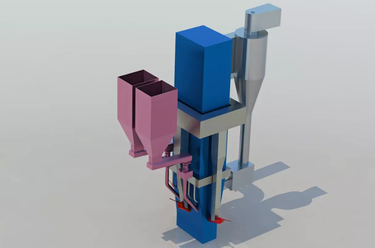 Gasifier machine with parts 3D model_0