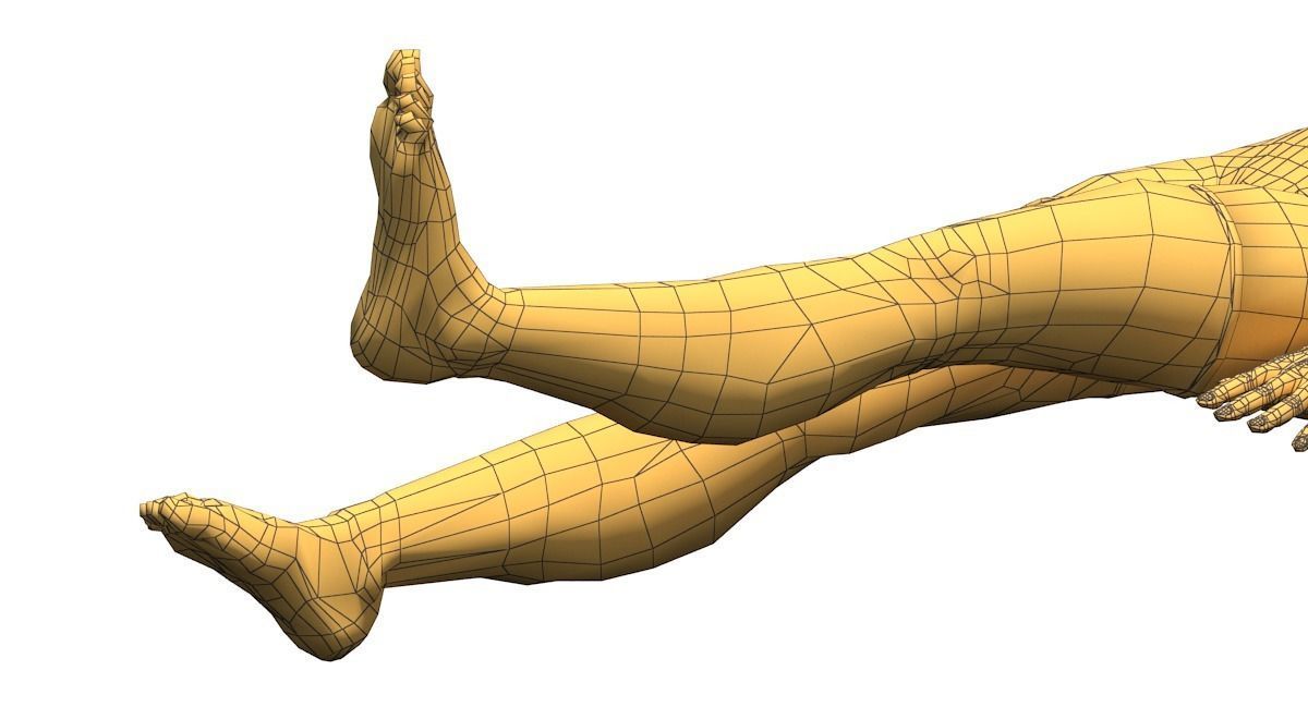 Female Swimming Back Style Low-poly 3D model_12