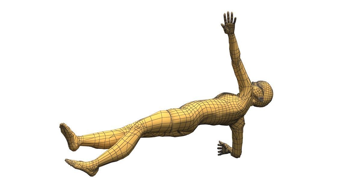 Female Swimming Back Style Low-poly 3D model_9