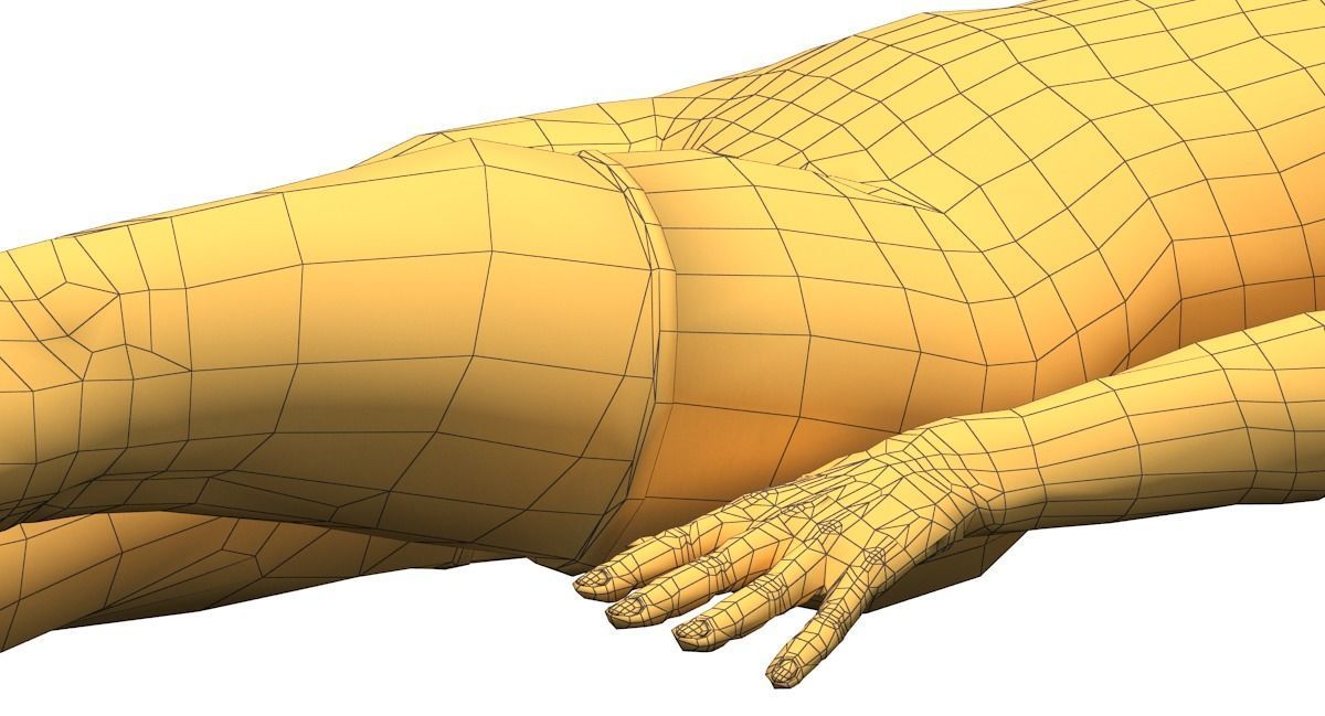 Female Swimming Back Style Low-poly 3D model_13