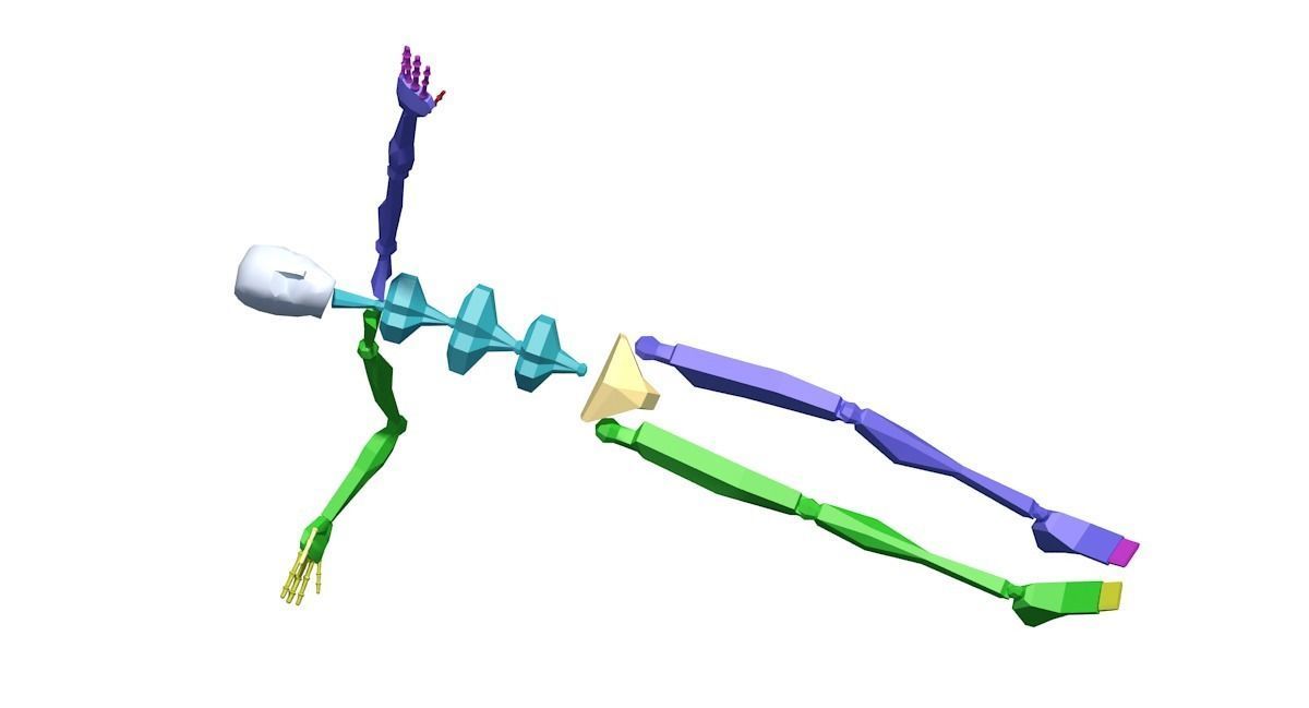 Female Swimming Back Style Low-poly 3D model_14