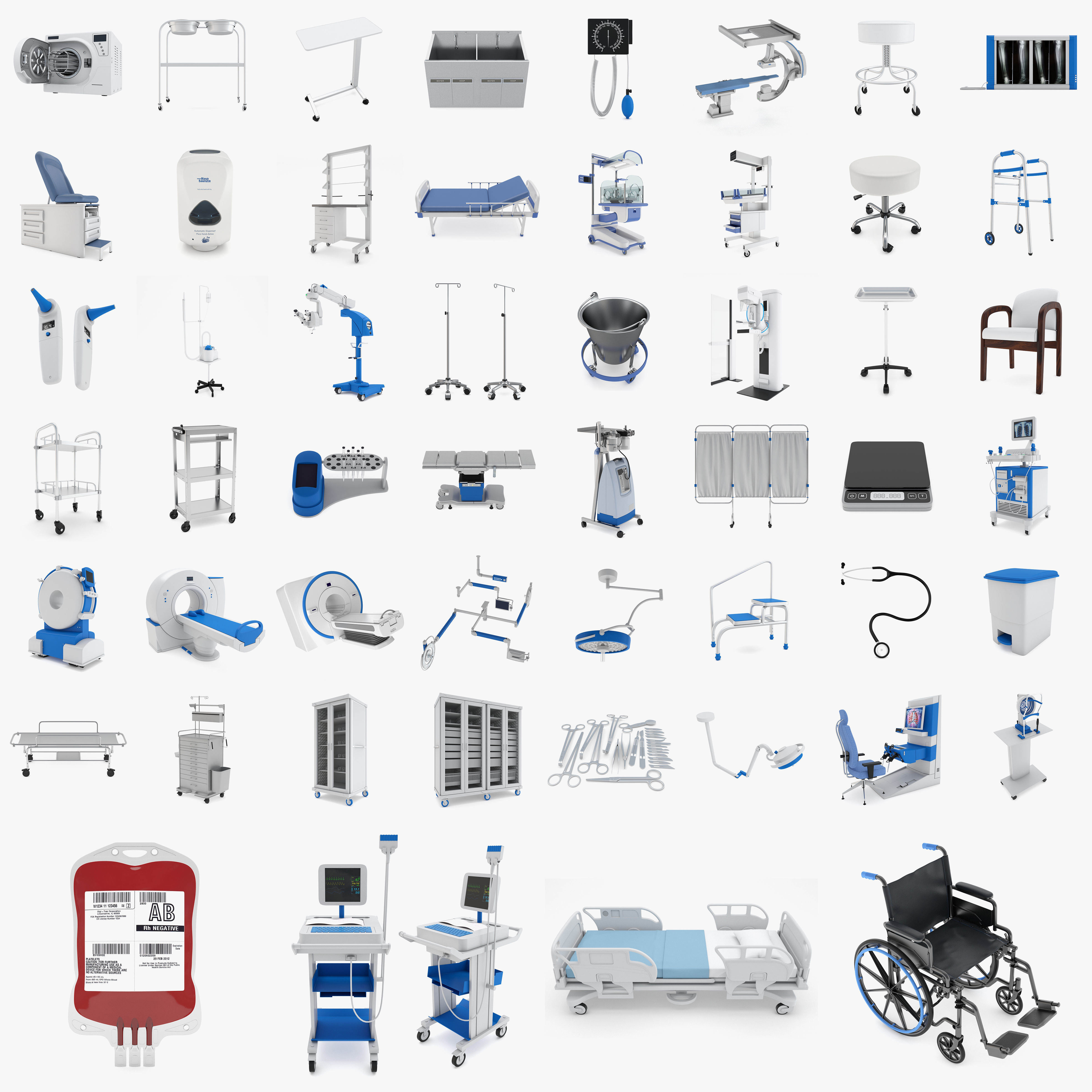 52 Models Medical Hospital Collection 3D model_1