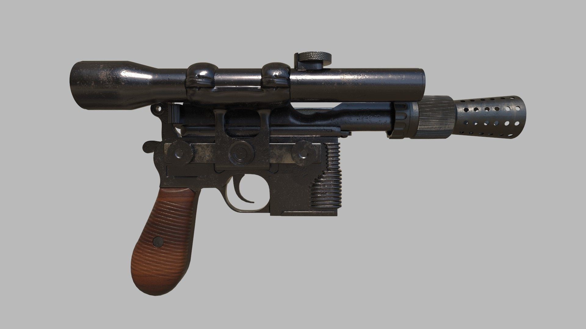 DL-44 - Han Solo Blaster with textures 3D model_2