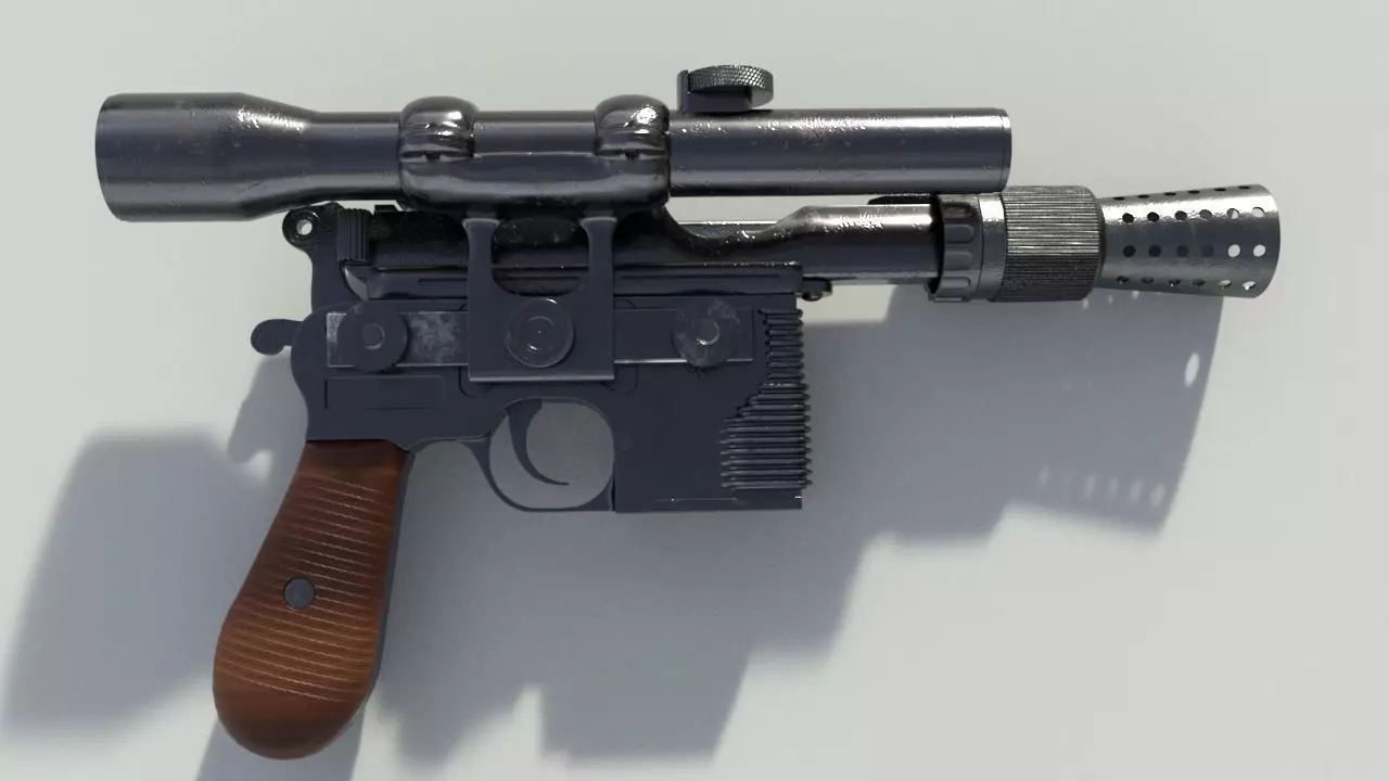 DL-44 - Han Solo Blaster with textures 3D model_0