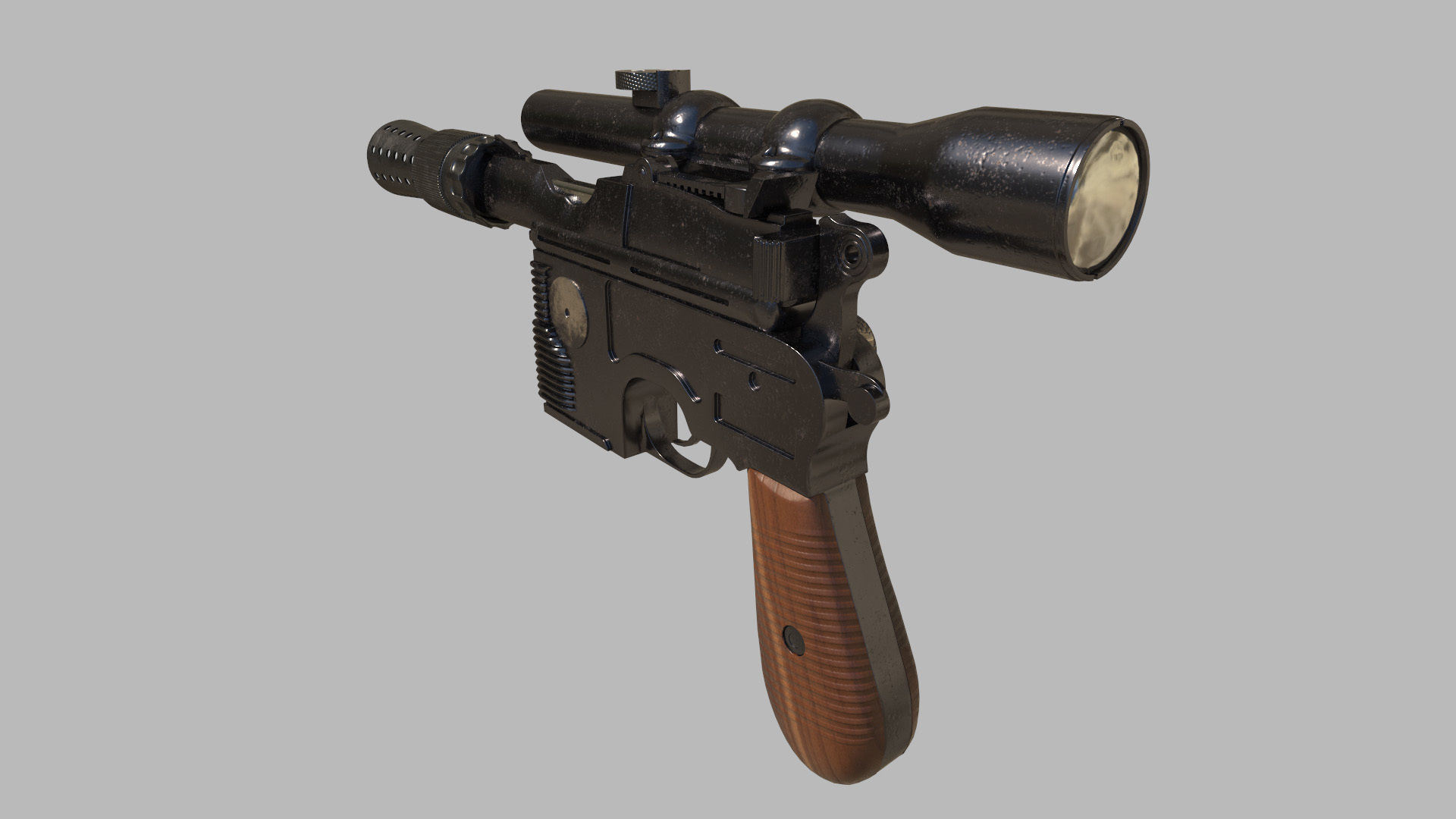 DL-44 - Han Solo Blaster with textures 3D model_4