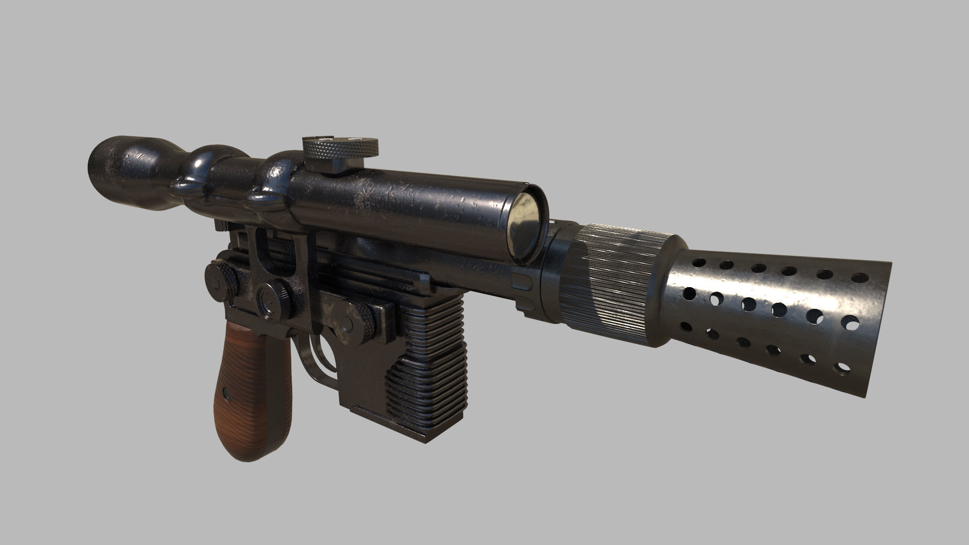 DL-44 - Han Solo Blaster with textures 3D model_6