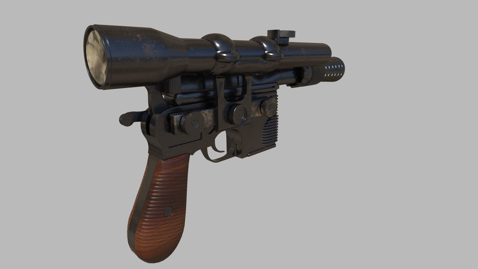 DL-44 - Han Solo Blaster with textures 3D model_5