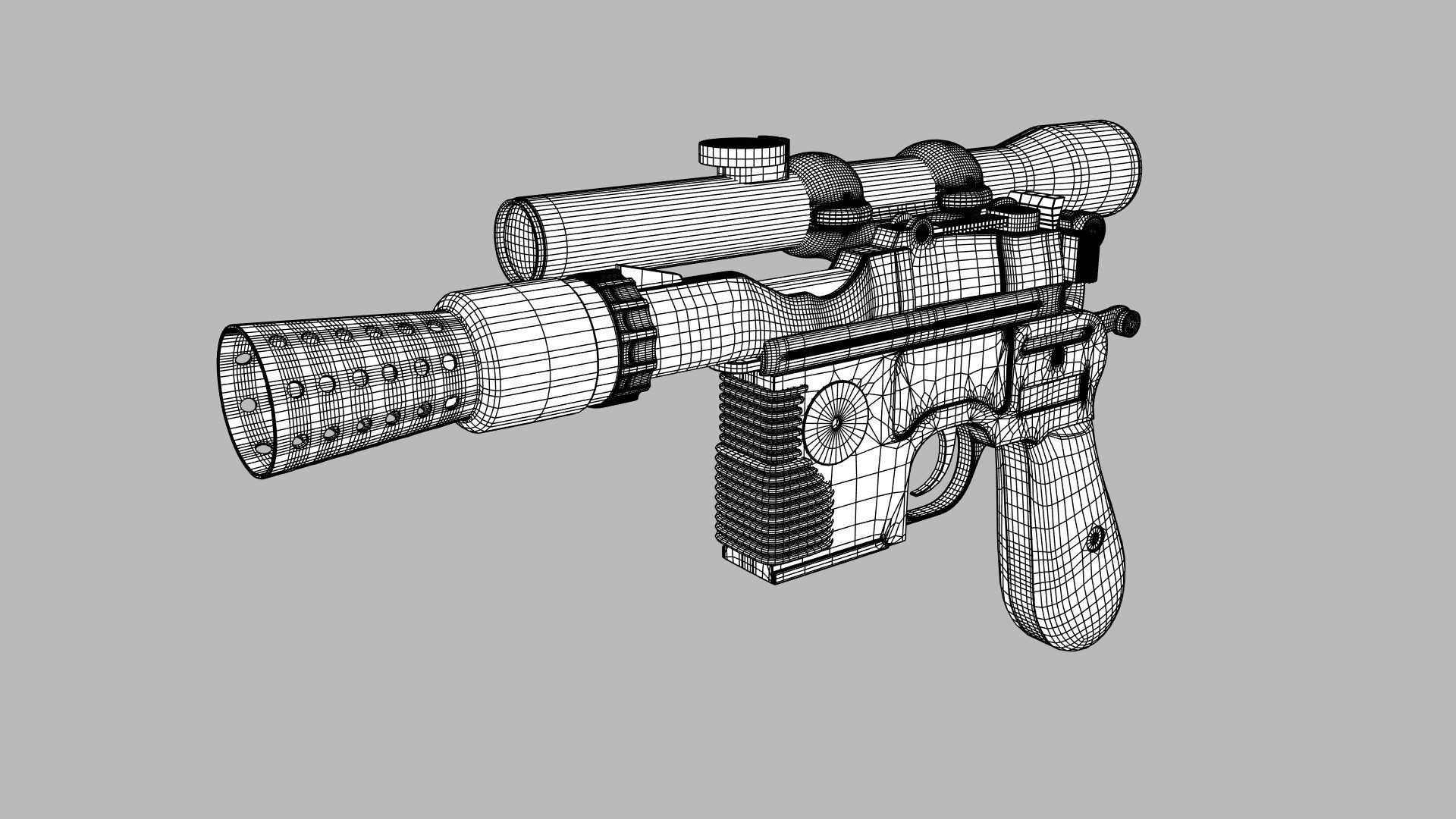 DL-44 - Han Solo Blaster with textures 3D model_8