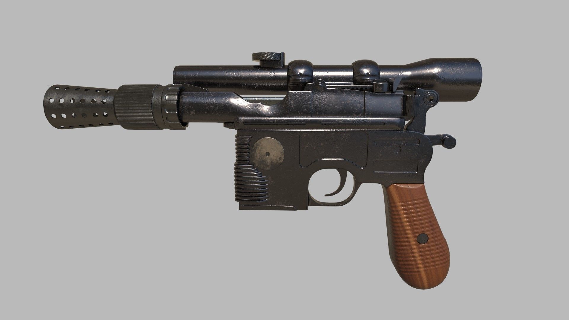 DL-44 - Han Solo Blaster with textures 3D model_3