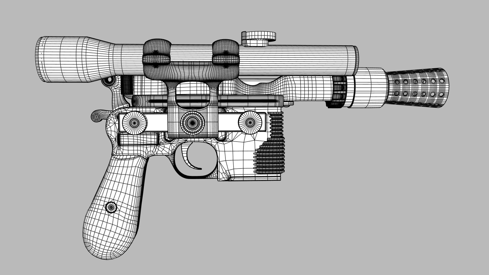 DL-44 - Han Solo Blaster with textures 3D model_7