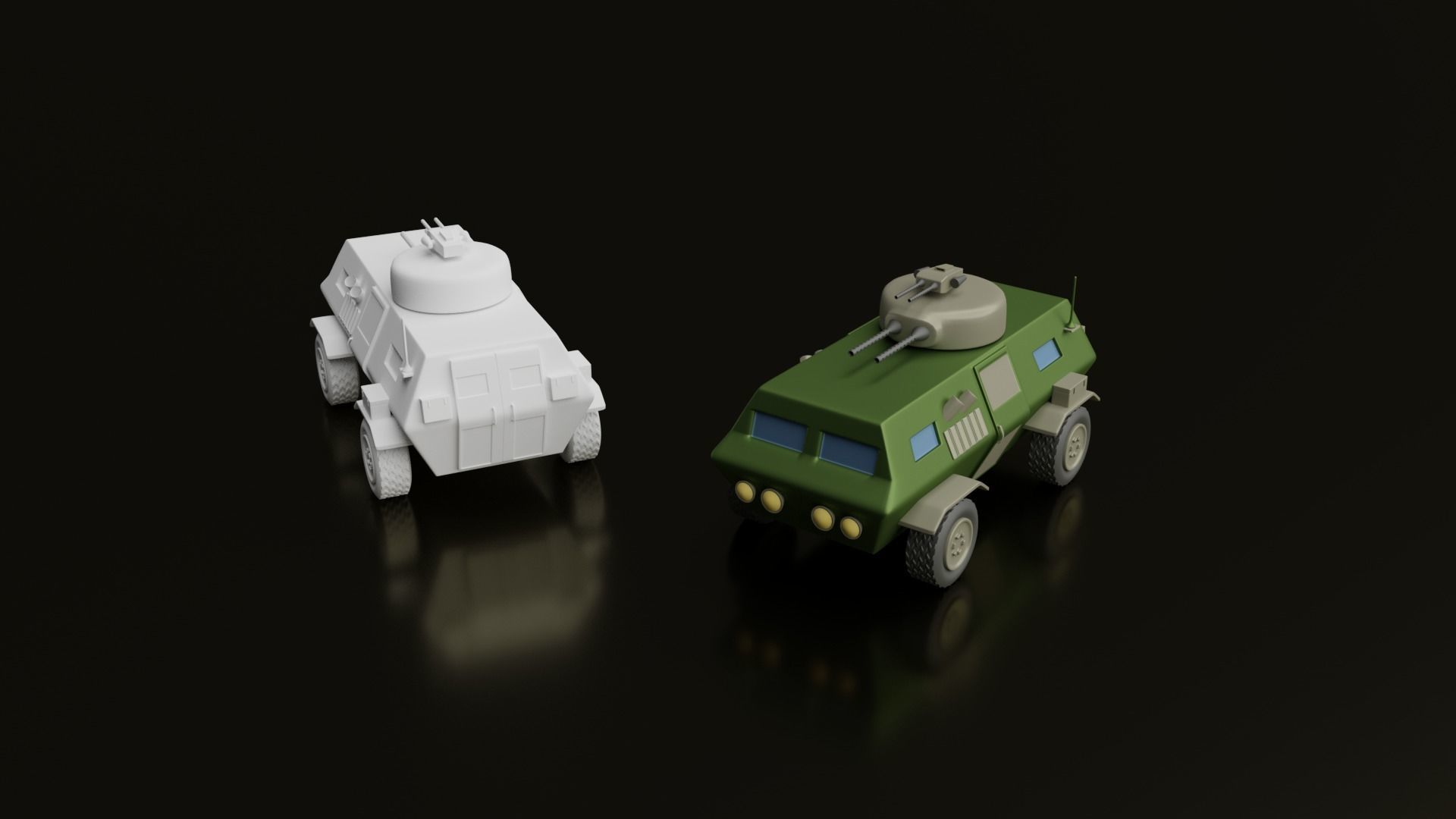 Army vehicles  Low-poly 3D model_2