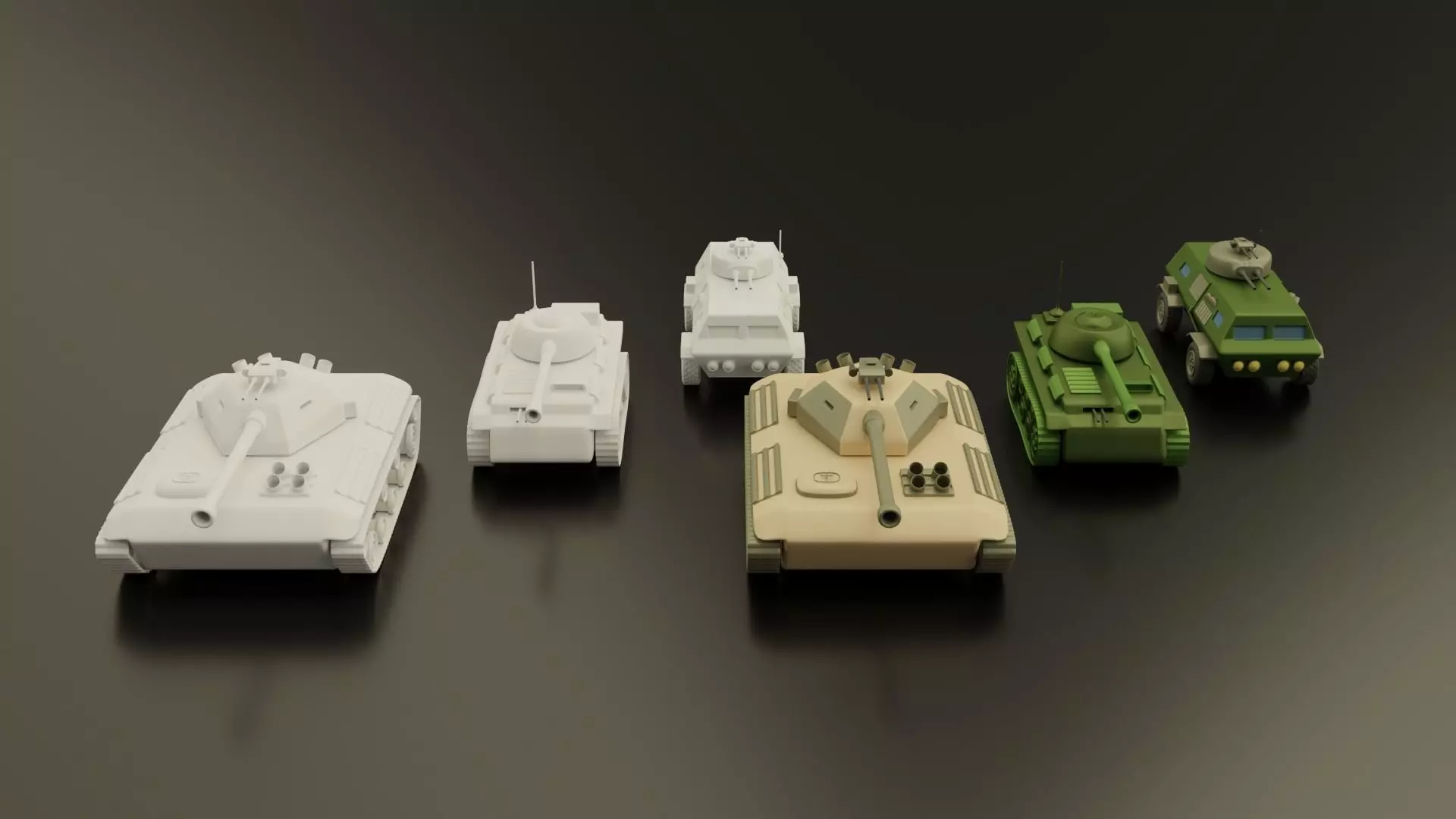Army vehicles  Low-poly 3D model_0