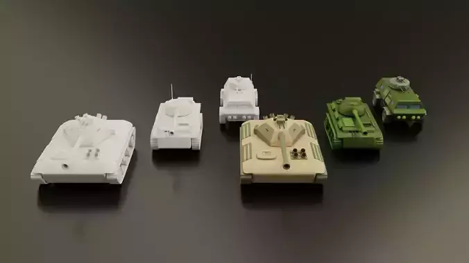 Army vehicles  Low-poly 3D model