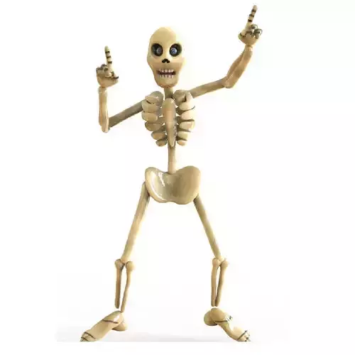 Skeleton Toon Low-poly 3D model