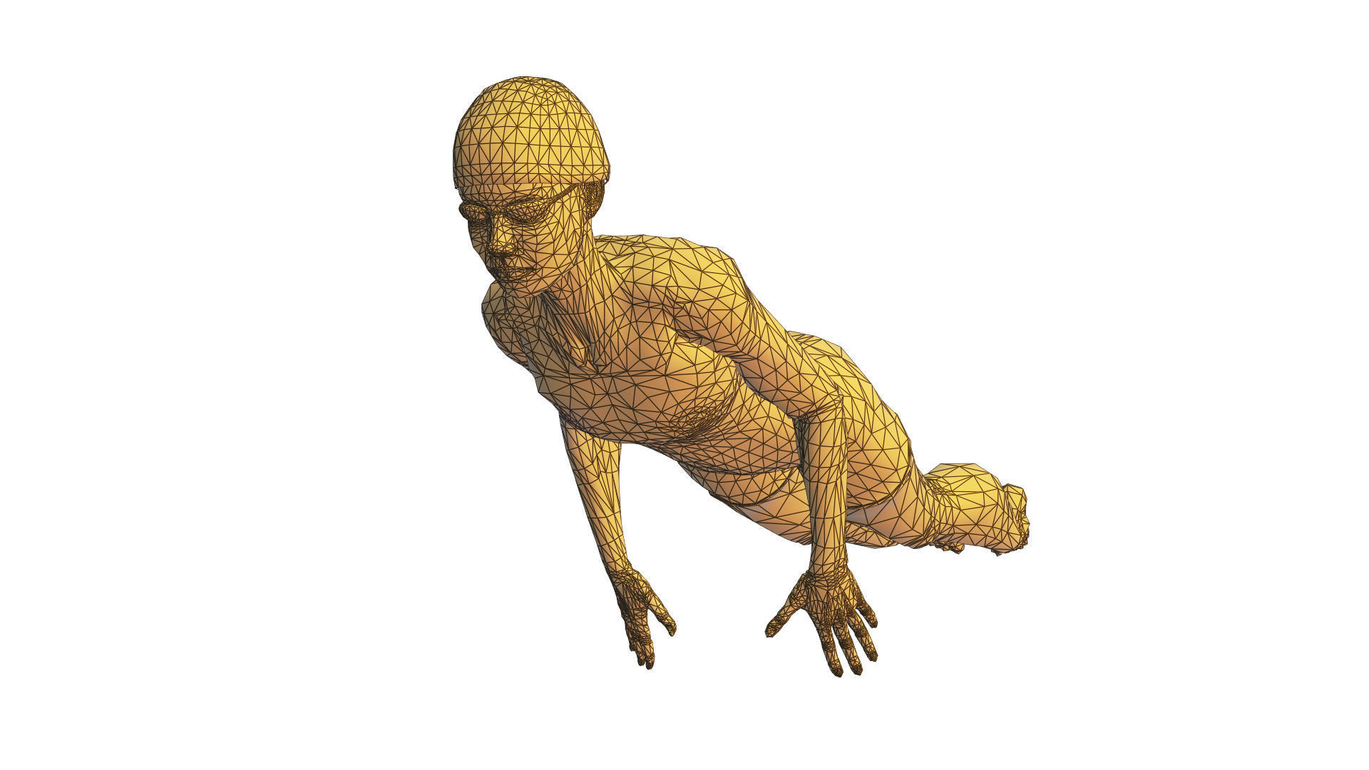 Female Swimming Butterfly Style Low-poly 3D model_12