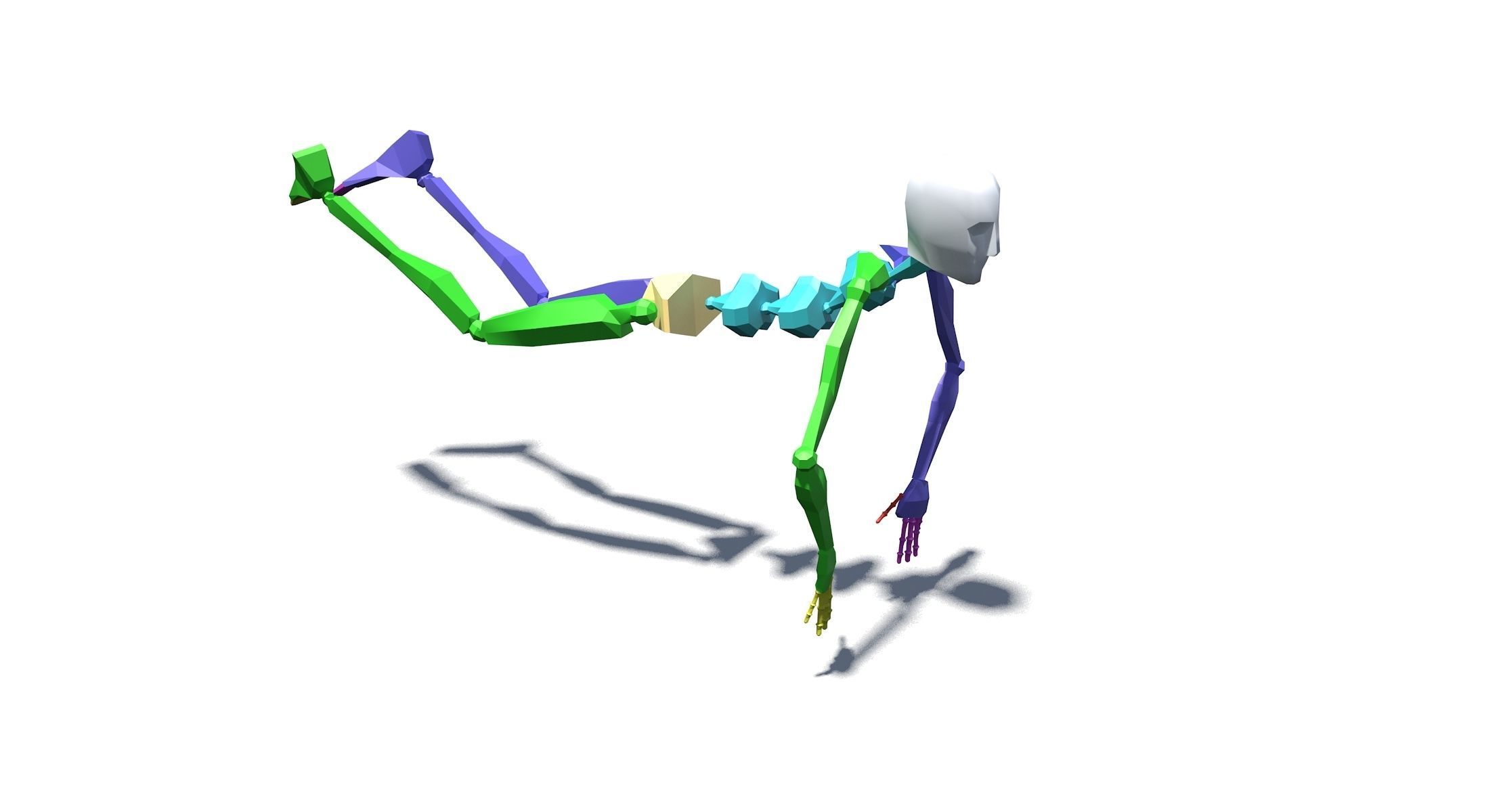 Female Swimming Butterfly Style Low-poly 3D model_13