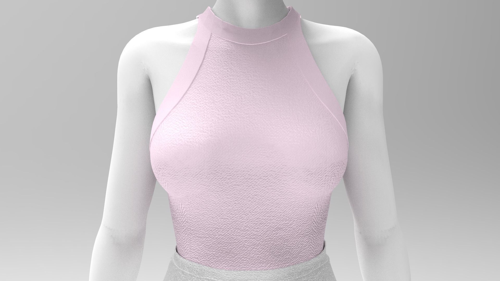 Skirt and Tank Top - Marvelous Designer - Project File Low-poly 3D model_7