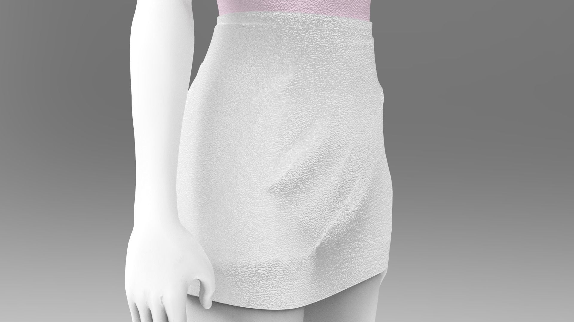 Skirt and Tank Top - Marvelous Designer - Project File Low-poly 3D model_10