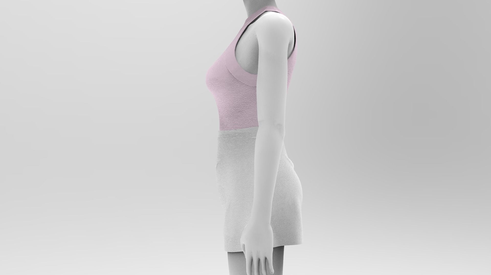 Skirt and Tank Top - Marvelous Designer - Project File Low-poly 3D model_5