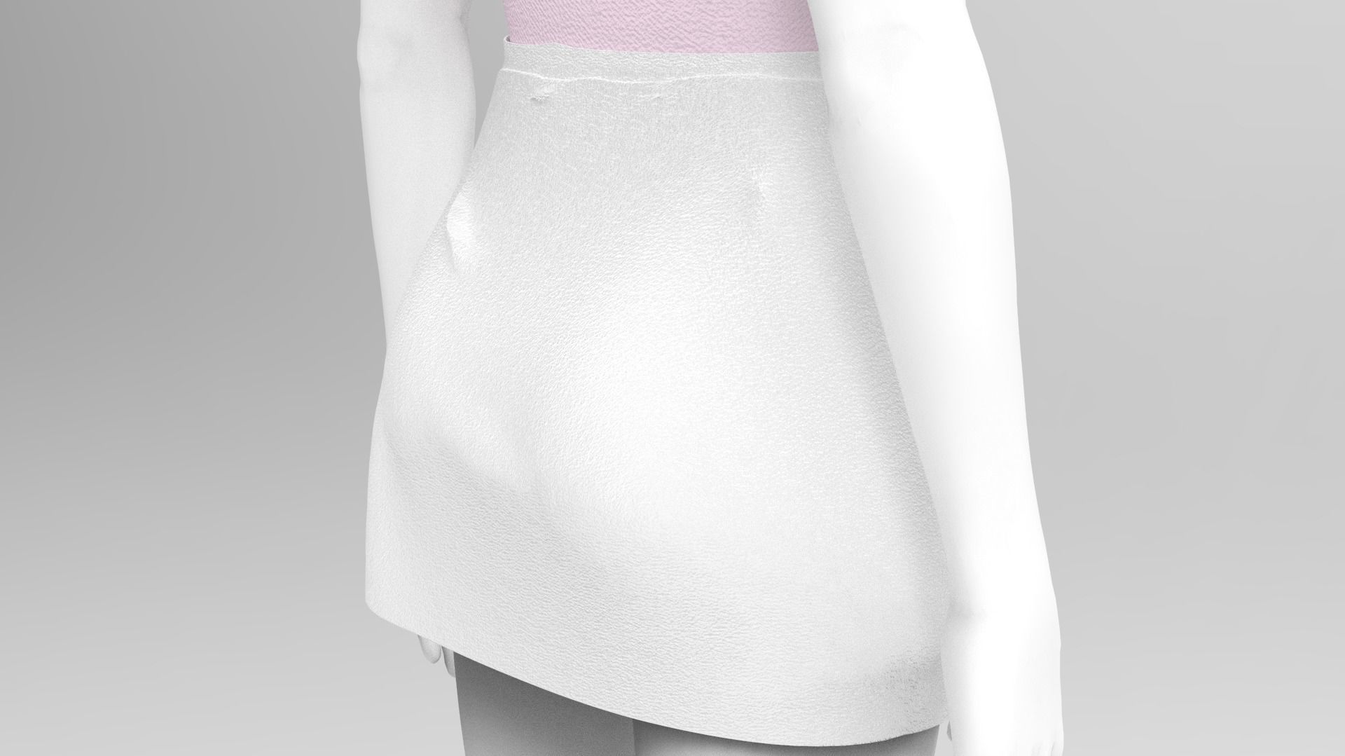 Skirt and Tank Top - Marvelous Designer - Project File Low-poly 3D model_11