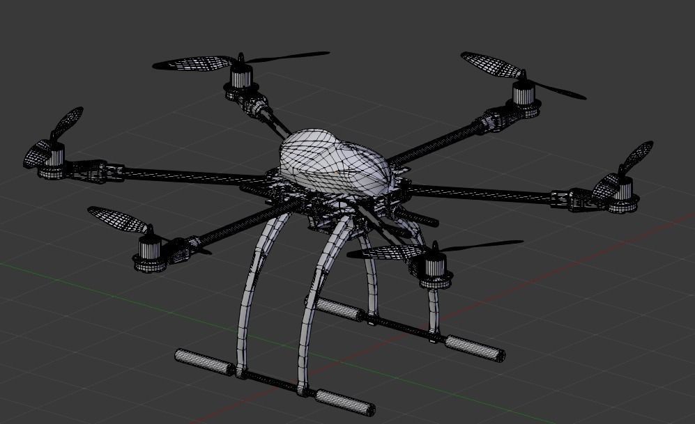 drone hexacopter  3D model_23