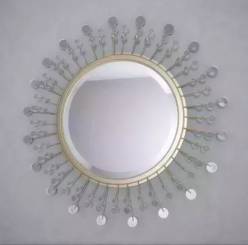 mirror 3d model sunburst wall