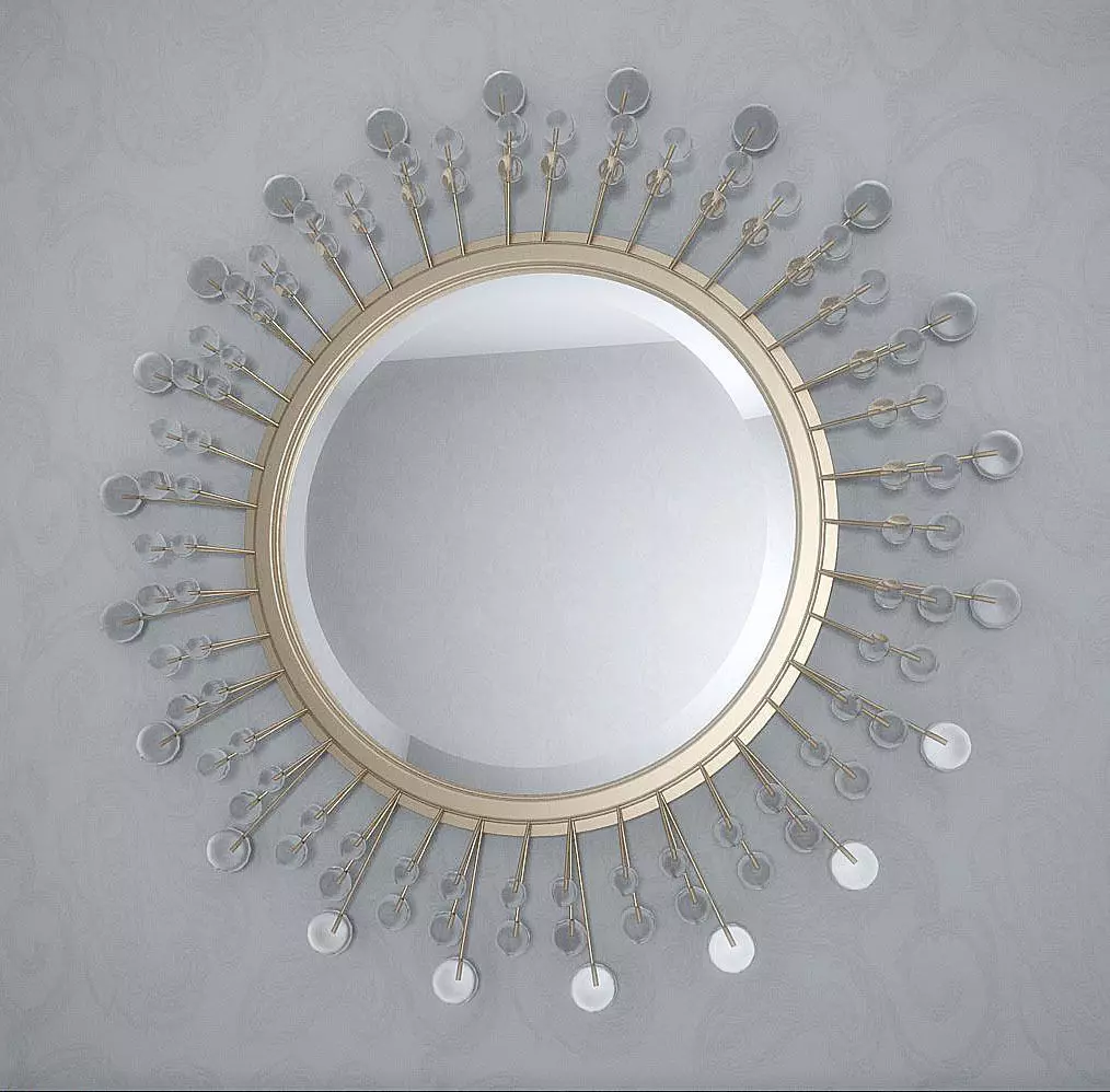 mirror 3d model sunburst wall 3D model_0