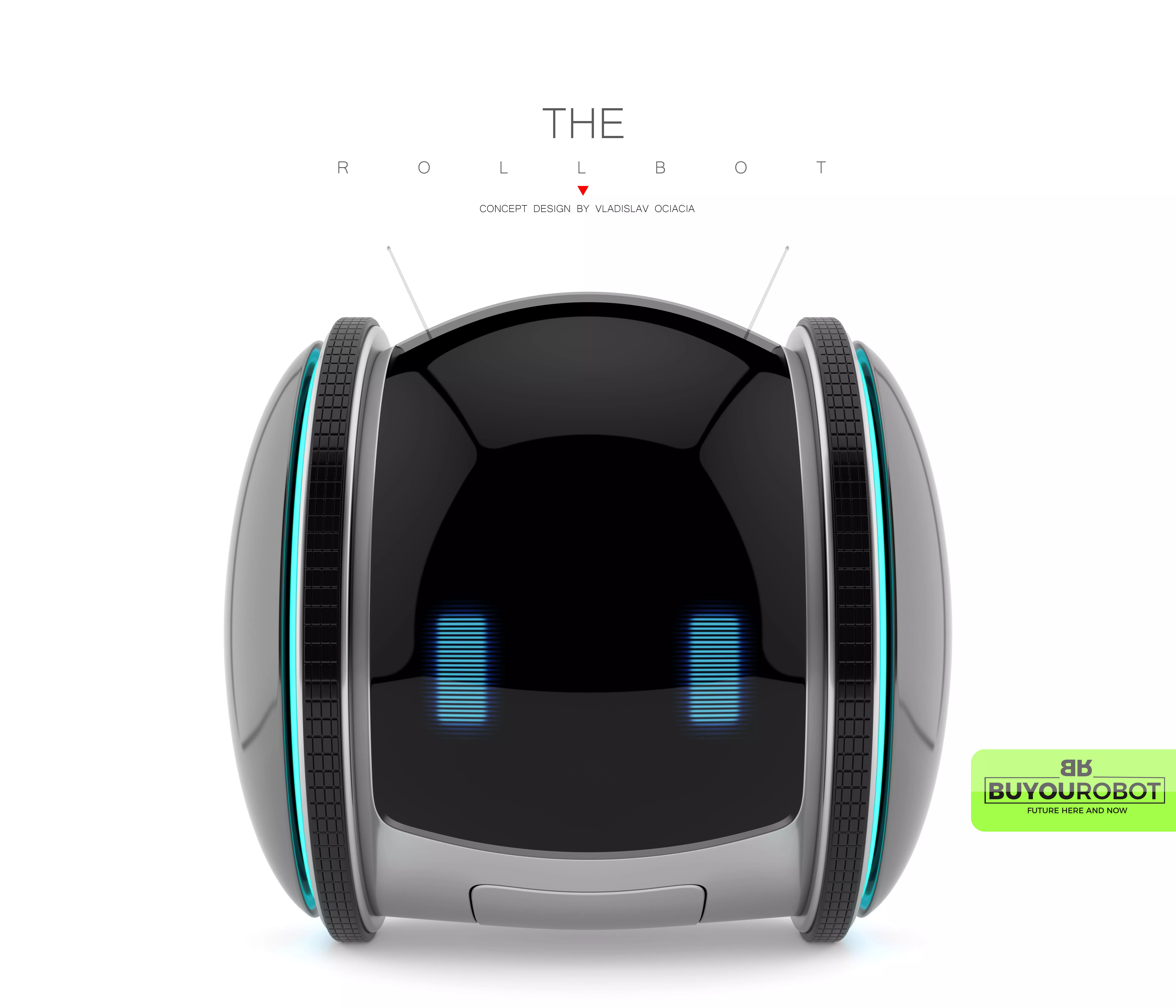 Cute rolling bot toy 3D model_0