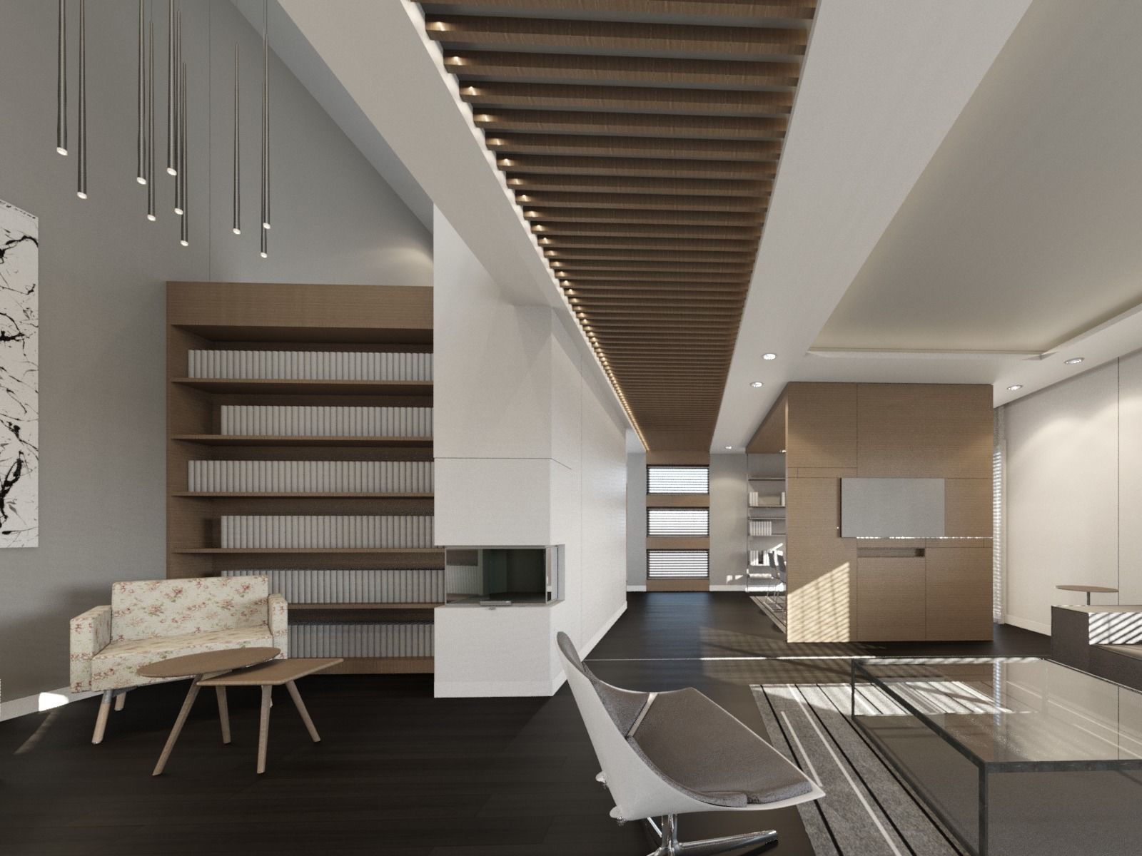 Contemporary Interior Design rendered with Revit 3D model_8