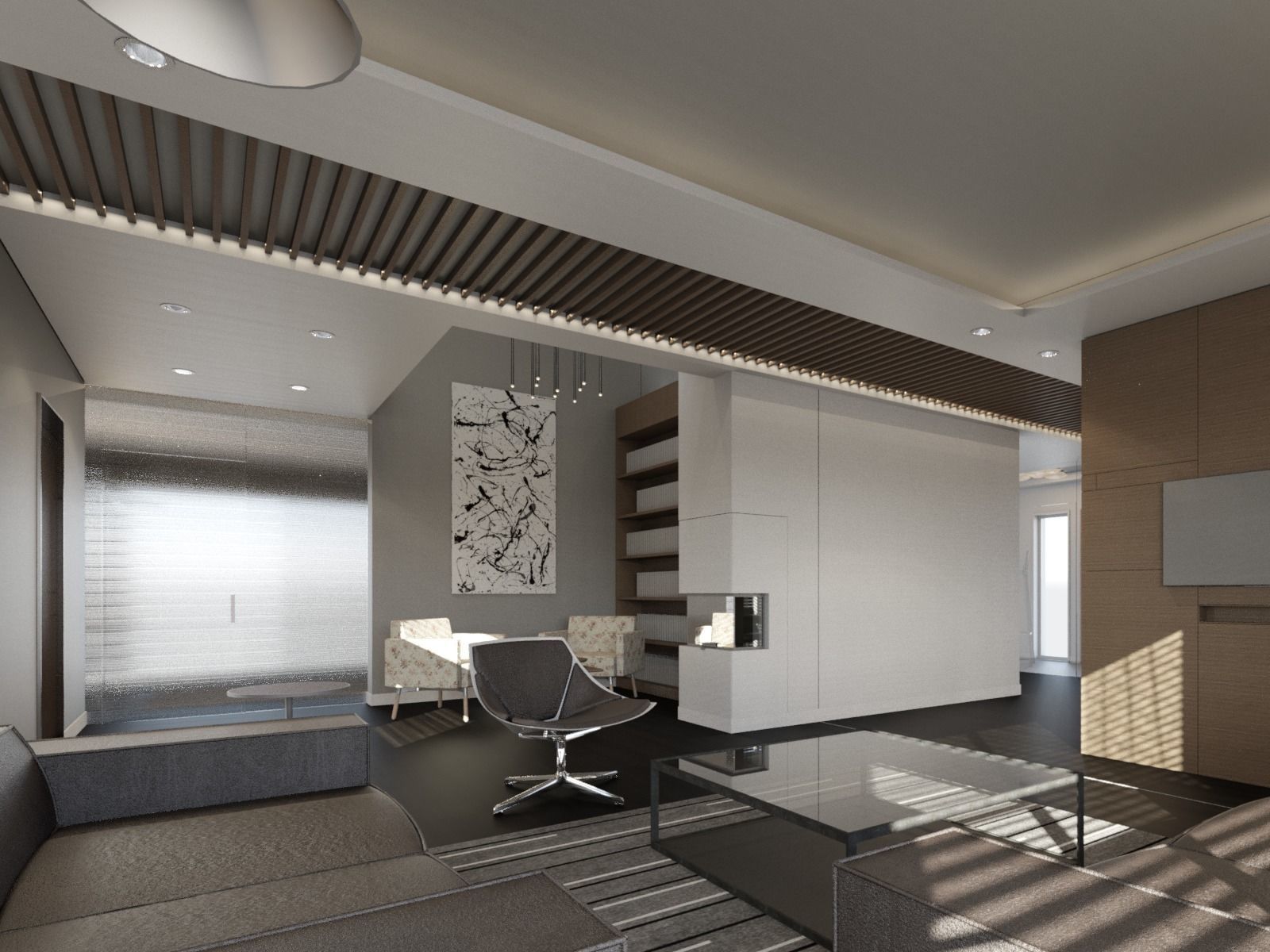 Contemporary Interior Design rendered with Revit 3D model_2