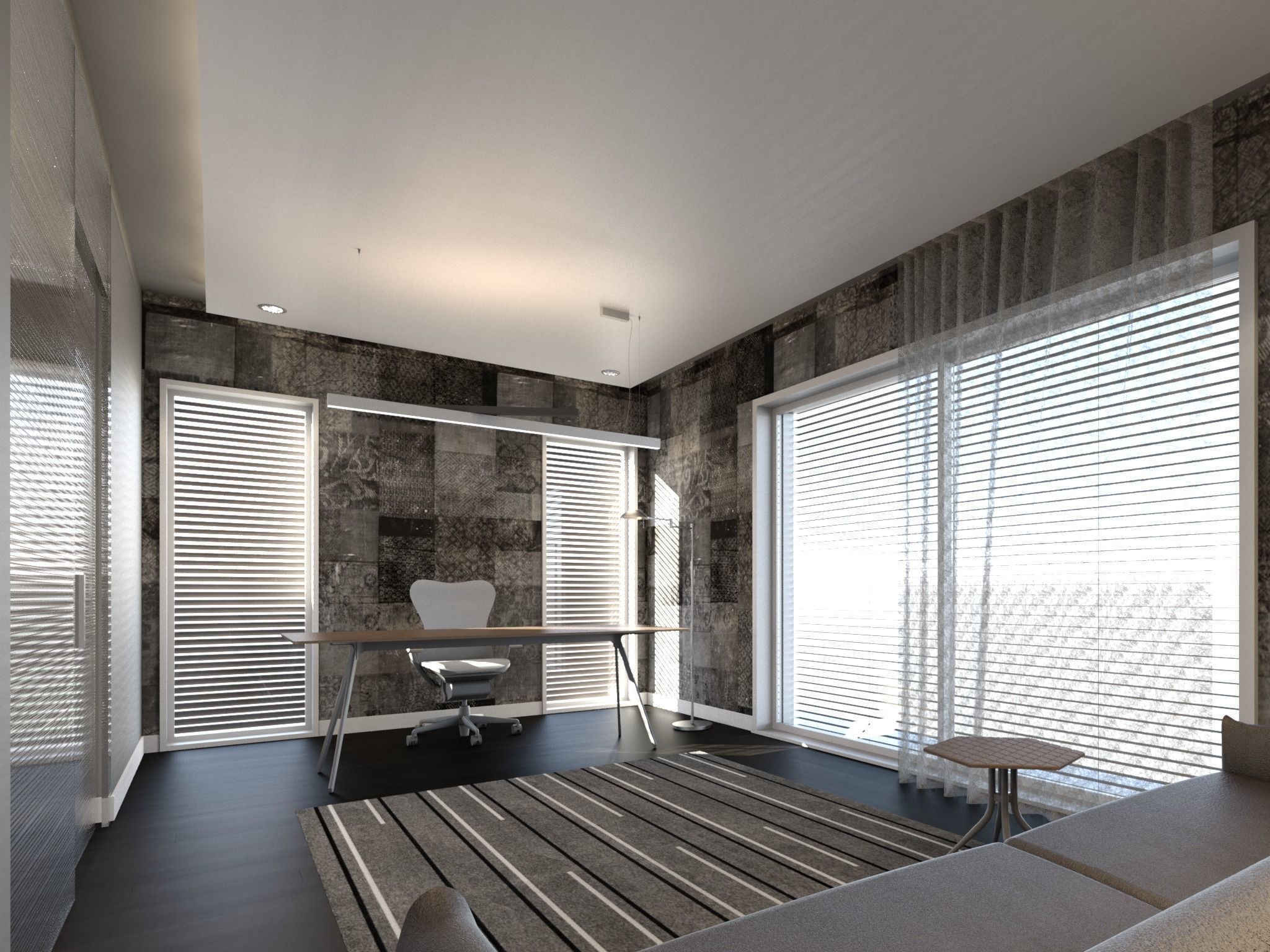 Contemporary Interior Design rendered with Revit 3D model_10