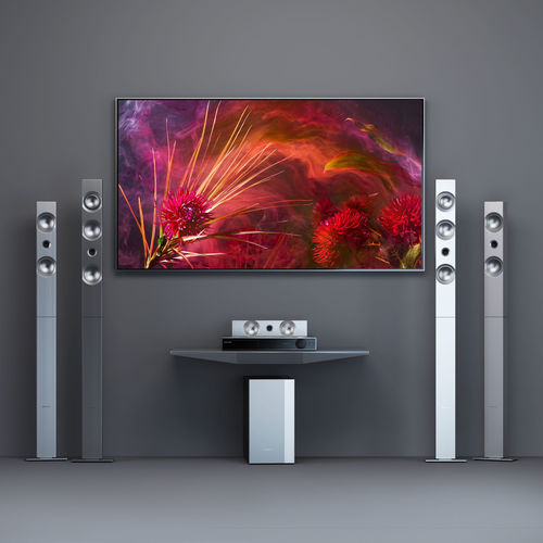 Home Theater Samsung HT-F9750W and tv Samsung Frame 3D model