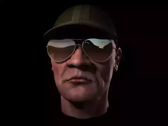 head with cap and sunglass