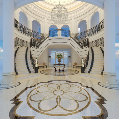 classic stairs entrance hall 3D model